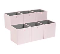 Amazon Basics Cubos de almacenamiento de tela, plegables, juego de 6 unidades, rosa peonía, 33 x 38 x 33 cm