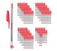 Amazon Basics Juego de bolígrafos, hogar, oficina, escuela, 1 mm, rojo, paquete de 144