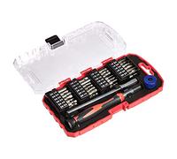 Amazon Basics Juego de destornillador y puntas de precisión, 51 unidad, Paquete de 1, Negro, Rojo, Plateado