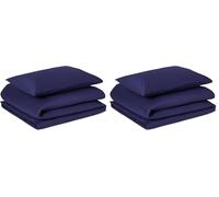 Amazon Basics Juego de Funda Nórdica Cama 80/90 de Algodón Orgánico, 2 Piezas, Funda de edredón 135 x 200 cm y 1 Funda de Almohada 50 x 80 cm, Azul Marino (Paquete de 2)