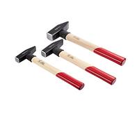 Amazon Basics Juego de martillos de ingeniería con mango de madera de nogal americano, 3 piezas, 300 g, 500 g, 1000 g, Negro