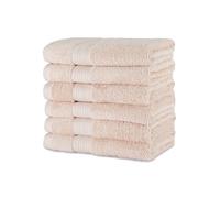 Amazon Basics Juego Toallas Baño 100% Algodón Orgánico Toallas Mano 41x66 cm, Rosa Rubor, Pack 6 Unidades