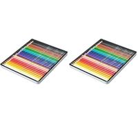 Amazon Basics Lápices de colores en caja de lata, 24 Unidad, Colores surtidos (Paquete de 2)