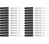 Amazon Basics Low Odor Ultra Fine Tip Dry Erase White Board Markers, Black, 12-Pack (Paquete de 2)