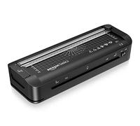 Amazon Basics Máquina de laminación térmica, 3 en 1, corta, perfora y redondea bordes, tamaño A4, 10 bolsas incluidas, enchufe de EU, Negro