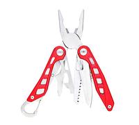 Amazon Basics Navaja multiusos 8-en-1 de acero inoxidable, herramienta multiusos con bloqueo de seguridad y funda de nylon, Rojo