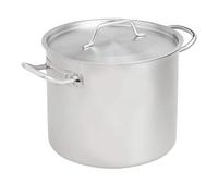 Amazon Basics Olla de acero inoxidable con revestimiento de aluminio y tapa, 11.4 litros, Plata