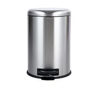 Amazon Basics Papelera Redonda con pedal, de acero inoxidable, 20L