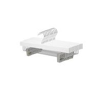 Amazon Basics Perchas de madera con clips, 10 unidades, Blanco