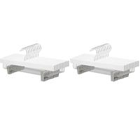 Amazon Basics Perchas de Madera con Clips, 10 Unidades, Blanco (Paquete de 2)
