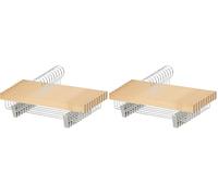 Amazon Basics Perchas de Madera con Clips, Natural, 10 Unidades (Paquete de 2)