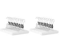 Amazon Basics Perchas de Madera para Pantalones, 10 Unidades, Blanco (Paquete de 2)