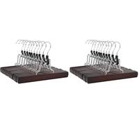 Amazon Basics Perchas de Madera para Pantalones, 10 Unidades, Cereza (Paquete de 2)