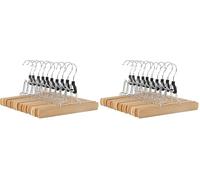 Amazon Basics Perchas de Madera para Pantalones, Natural, 10 Unidades (Paquete de 2)