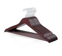 Amazon Basics Perchas de madera para prendas de traje, 10 Unidad, cereza