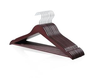 Amazon Basics Perchas de madera para prendas de traje, 10 Unidad, cereza