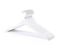 Amazon Basics Perchas de madera para prendas de traje, 10 unidades, Blanco