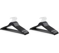 Amazon Basics Perchas de Madera para Prendas de Traje, 10 Unidades, Negro (Paquete de 2)