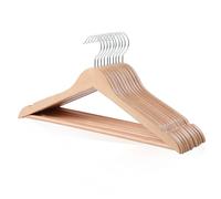 Amazon Basics Perchas de madera para prendas de traje, natural, 10 unidades