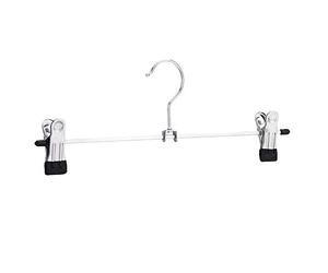 Amazon Basics Perchas de metal con clips para pantalones y faldas, Paquete de 20, Cromado