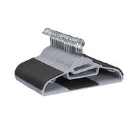 Amazon Basics Perchas de plástico con revestimiento de goma, Paquete de 50, color gris