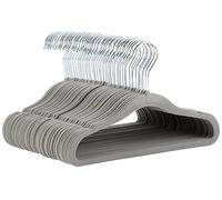 Amazon Basics Perchas de terciopelo antideslizante para niños y bebés, 29,46 cm, paquete de 50, Gris