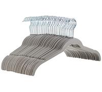 Amazon Basics Perchas de terciopelo para camisas/vestidos - Paquete de 50, Gris