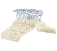 Amazon Basics Perchas de terciopelo para camisas/vestidos - Paquete de 50, Marfil