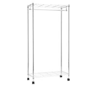 Amazon Basics Perchero con estantes Superior e Inferior, Cromo, 89 x 44 x 179 cm