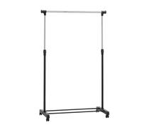 Amazon Basics Perchero de barra con ruedas, cromado, (91.5-145) x 42 x (134-161) cm (L x W x H)