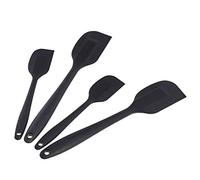 Amazon Basics Rectangular espátulas de silicona antiadherentes resistentes al calor,aptas para lavavajillas,flexibles,sin bisfenol A,2 pequeñas, 2 grandes,4 Unidad,negro