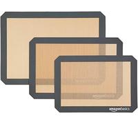 Amazon Basics Rectangular Tapete de silicona para hornear, juego de 3 unidades, Marrón,negro, 23.0cm x 33.0cm, 25.0cm x 29.5cm, 29.5cm x 37.5cm