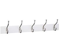 Amazon Basics Rectángulo Perchero de Montaje en Pared, Blanco, 1 Unidad