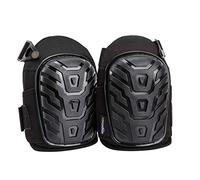 Amazon Basics Rodilleras profesionales, relleno de espuma resistente, cómoda almohadilla de gel, con clips fácilmente ajustables, negro, 1 par, 17.8 x 11.7 x 24.1 cm