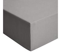 Amazon Basics Sabana Bajera Ajustable, 200 x 200 cm, de 100% algodón, Gris Oscuro