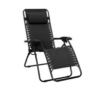 Amazon Basics Silla Gravedad Cero, 90 x 66 x 110 cm, Negro