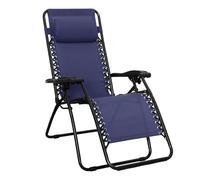 Amazon Basics Silla Gravedad Cero, 90cm x 66cm x 110cm, Azul