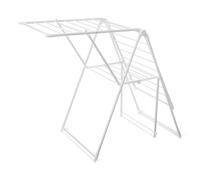 Amazon Basics Tendedero Plegable de Metal de 2 alas, 1,54 x 0,59 x 0,99 m, Color Blanco