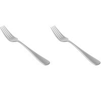 Amazon Basics Tenedores de Mesa de Acero Inoxidable, con Punta Redonda, Plata, Juego de 12 (Paquete de 2)