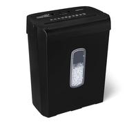 Amazon Basics Trituradora de Papel de Corte Cruzado, de 6 Hojas, con Ventana Transparente, para Documentos A4 y Tarjetas de Crédito, Papelera de 14L, Color Negro