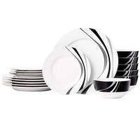 Amazon Basics Vajilla de 18 Unidad, Remolino, 6 servicios