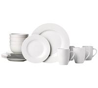 Amazon Basics Vajilla para 4 personas, 16 Unidad, Paquete de 1, Blanco