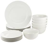 Amazon Basics Vajilla para 6 personas (18 Unidad), Blanco
