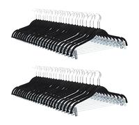 Amazon Basics Velvet Skirt Hangers with Clips, 50-Pack, Black