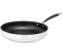 AmazonBasics KA14005, redonda, sartén de uso general, negra, acero inoxidable, 175 °C, acero inoxidable, cerámica, apta para gas e inducción