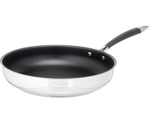 AmazonBasics KA14005, redonda, sartén de uso general, negra, acero inoxidable, 175 °C, acero inoxidable, cerámica, apta para gas e inducción