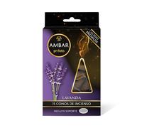 AMBAR Incienso Cono lavanda 15 uni PACK 3 UNIDADES