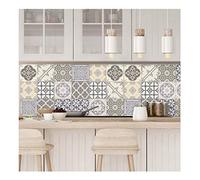 Ambiance Sticker Vinilos Autoadhesivos, Decoración de Paredes, Adhesivos de Azulejos para Baño y Cocina Champêtre - 9 Vinilo Azulejos de 20 x 20 cm