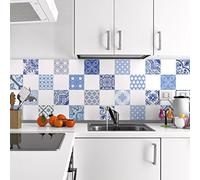 Ambiance Sticker Vinilos Autoadhesivos, Decoración de Paredes, Adhesivos de Azulejos para Baño y Cocina Ornements Vénitien - 24 Vinilo Azulejos de 20 x 20 cm