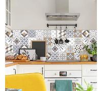 Ambiance Sticker Vinilos Autoadhesivos, Decoración de Paredes, Adhesivos de Azulejos para Baño y Cocina Lilania - 60 Vinilo Azulejos de 10 x 10 cm